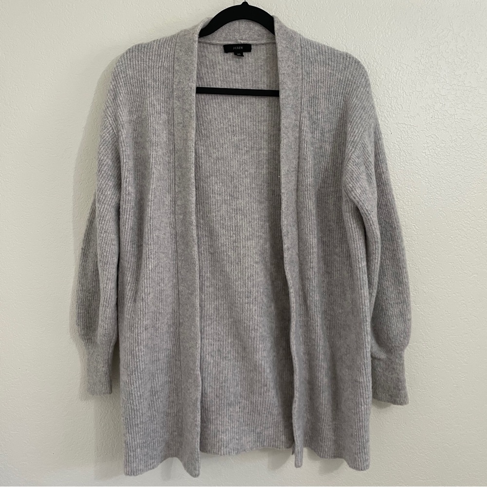 J Crew Women’s Gray Open Cardgian Merino Wool Alpaca Blend size XS